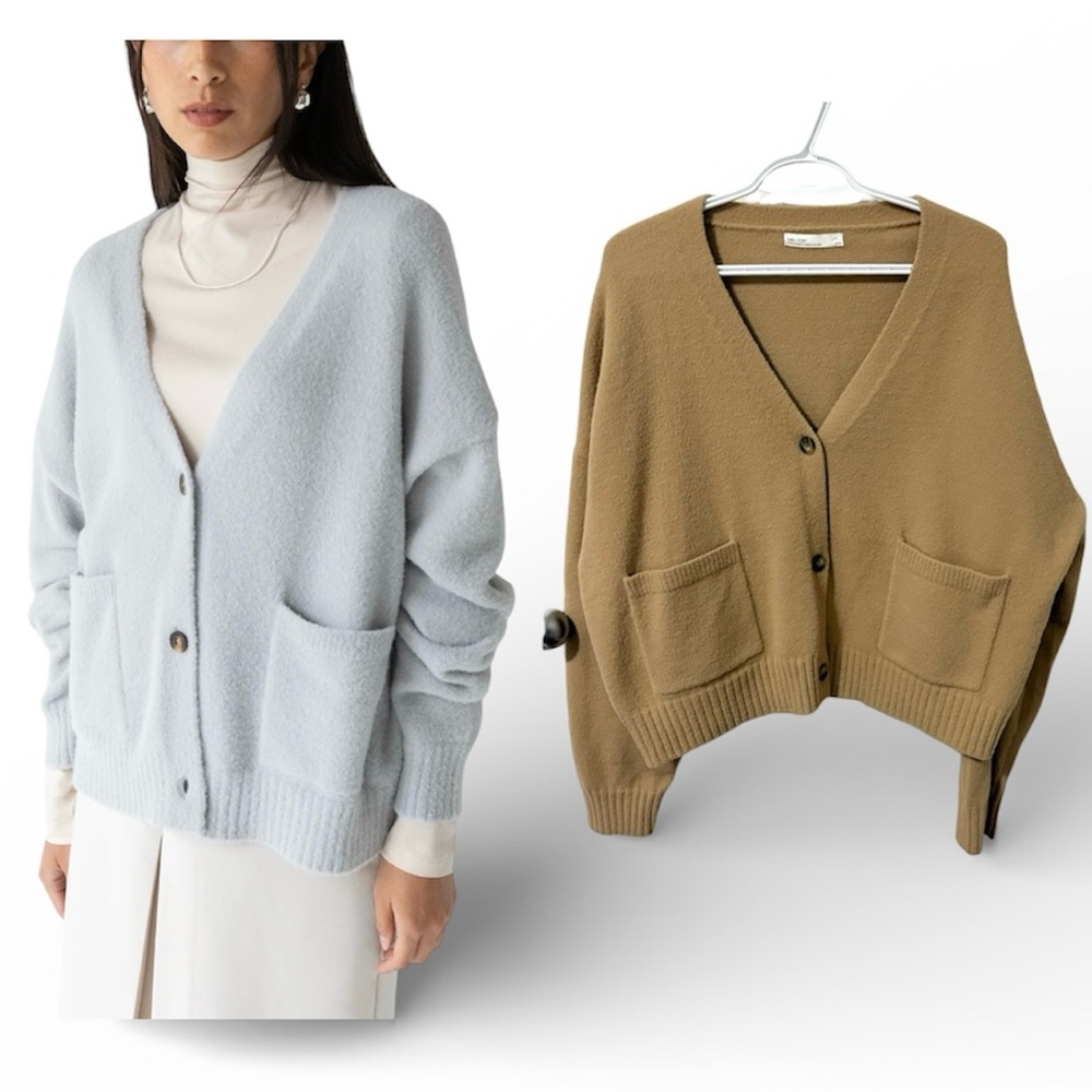 Oak + Fort Oversized Cardigan Camel / Tan size  Medium